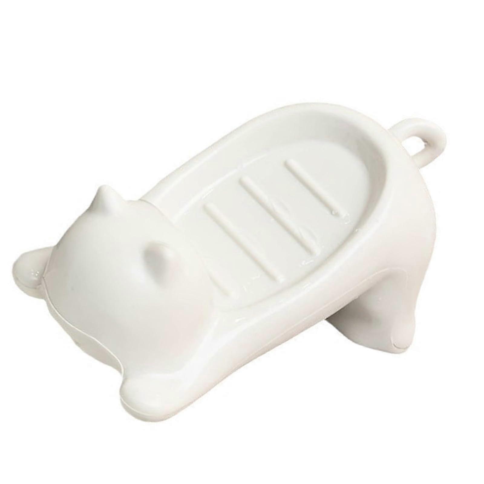 Cartoon Cat Soap Dish with SelfDraining Design for Bathroom and Kitchen Decor