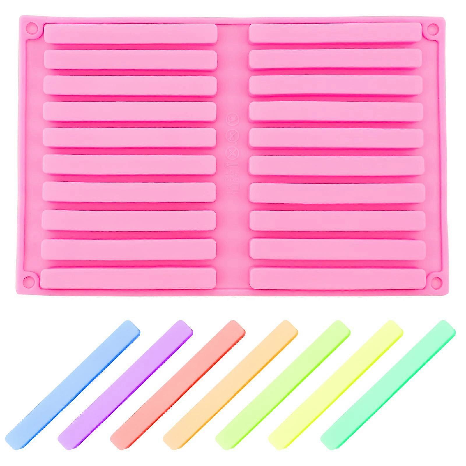 2 Pack Silicone Candy Molds Nonstick Easy Release Chocolate Bar Stick Tray for MultiPurpose Use