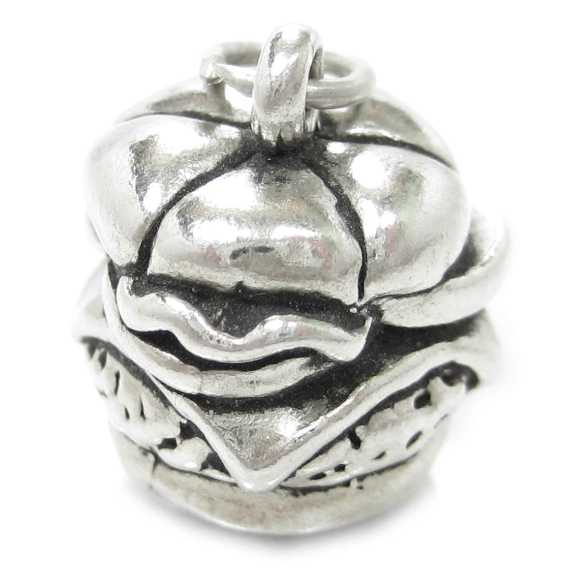 Hamburger sterling silver charm .925 x 1 Beefburger Burger charms