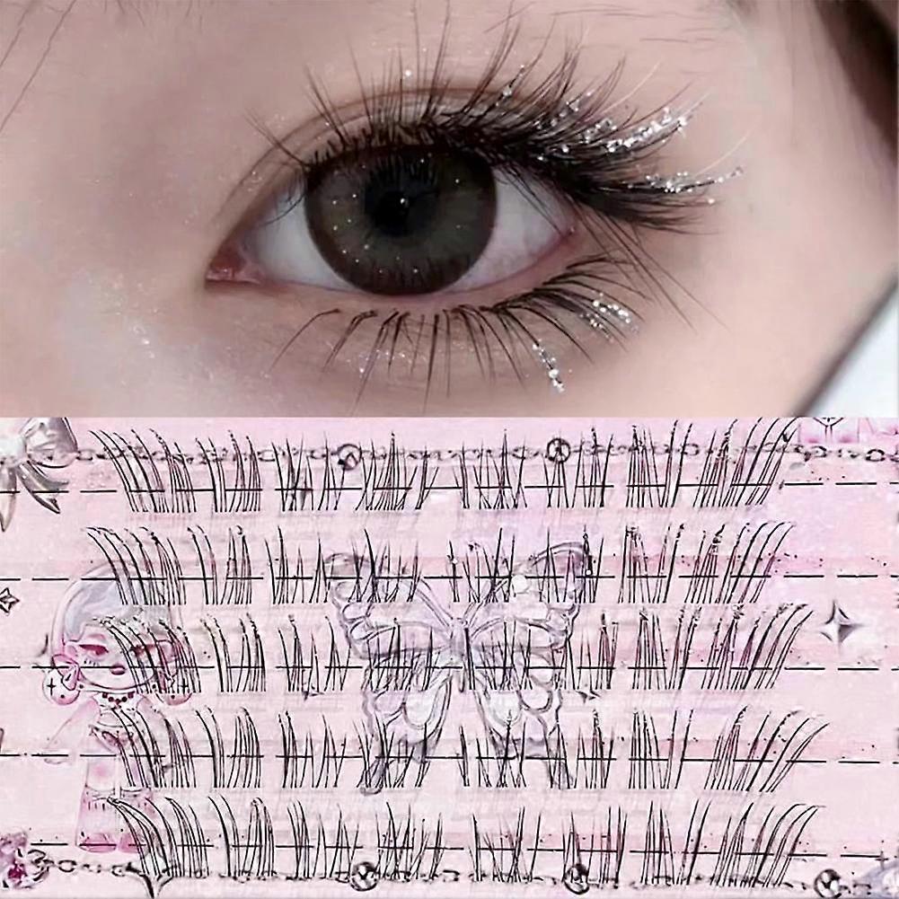 Black Glitter False Eyelashes Reusable Lightweight Comfortable for Party Wedding