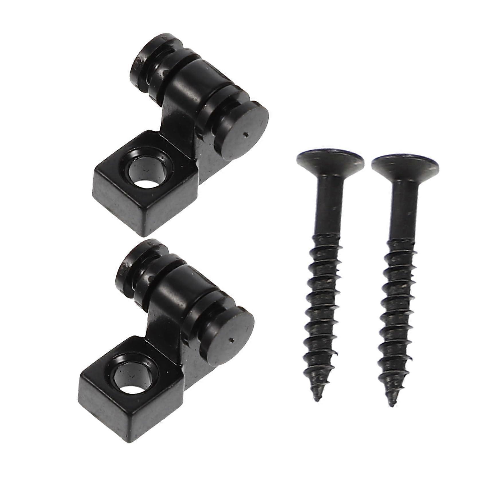 2 Sets Electric Guitar String Trees Durable Alloy Retainers Improve Tuning Stability Black