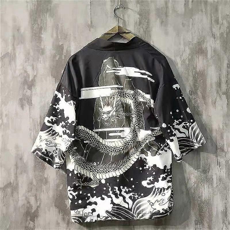 Unisex Japanese Style Haori Kimono Cardigan – Summer Loose Yukata With Carp &