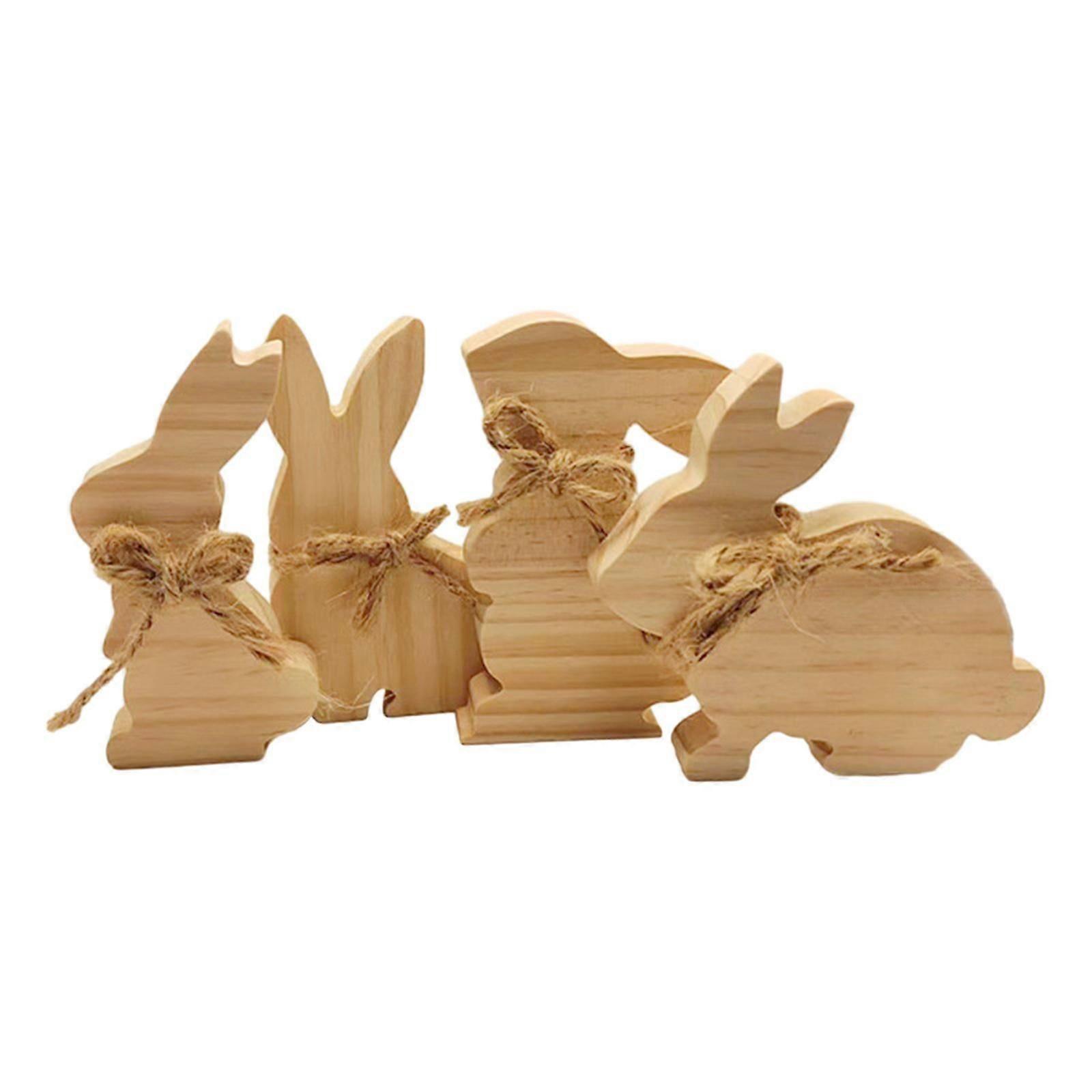 4 Pieces Easter Wooden Bunny Classroom Decor  Easter Rabbit for Farmhouse