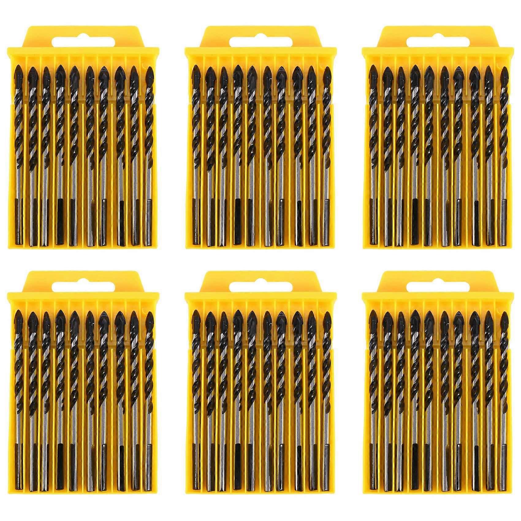 Multipurpose Drill Bits, 60-Piece 6mm Multi-Material Drill Bit Set for Drilling in Tile, Glass, Concrete, Brick