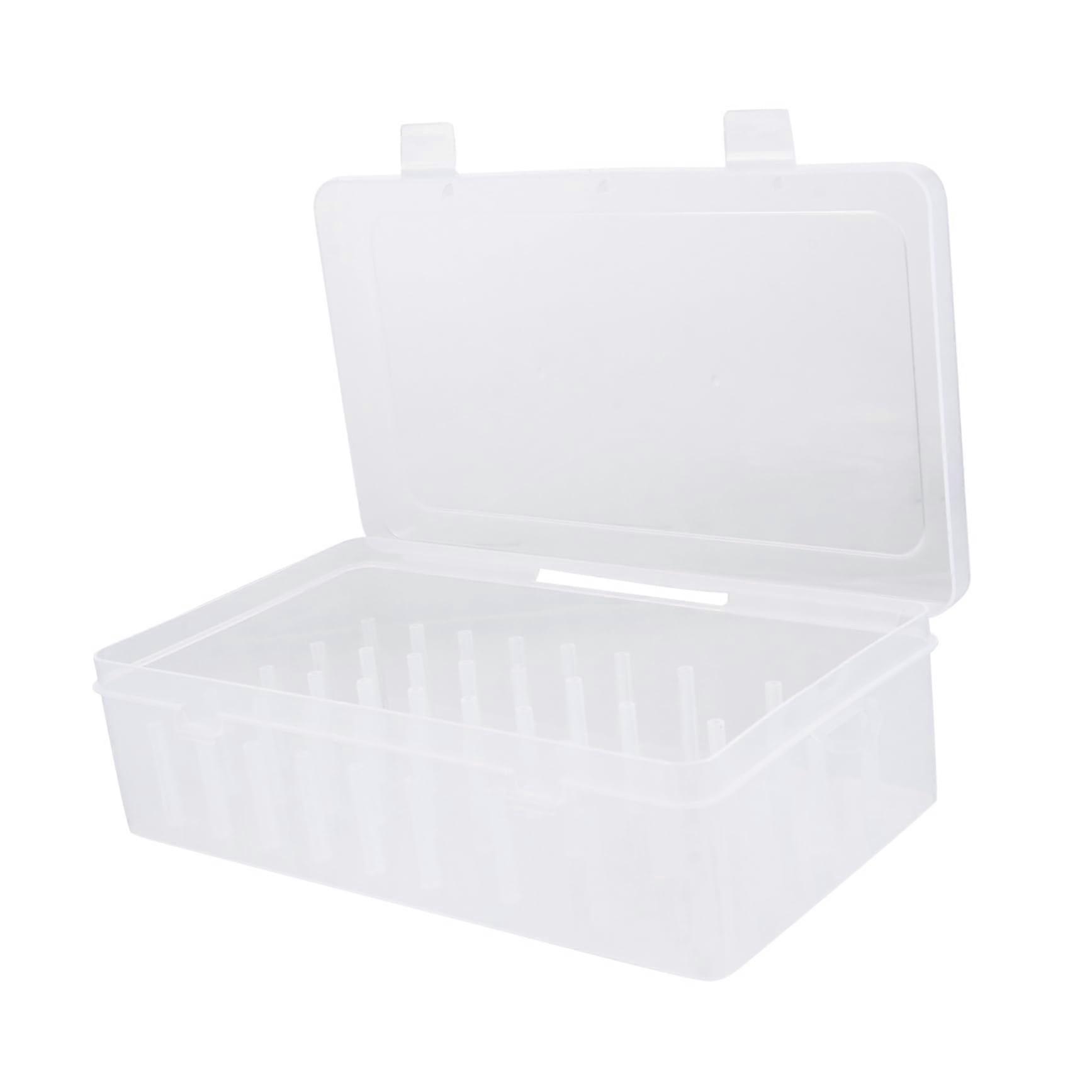 42Slot Large Capacity Sewing Thread Organizer Box with Clear Lid and Secure Lock for Embroidery