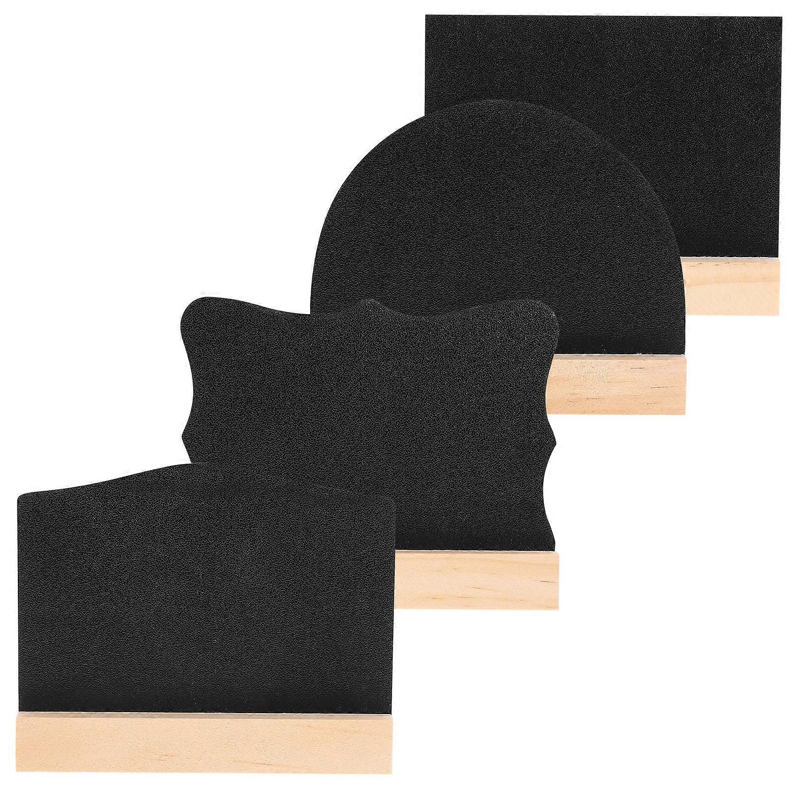 Small Blackboard Sign for Message Board Use 4Pcs with Wood Base