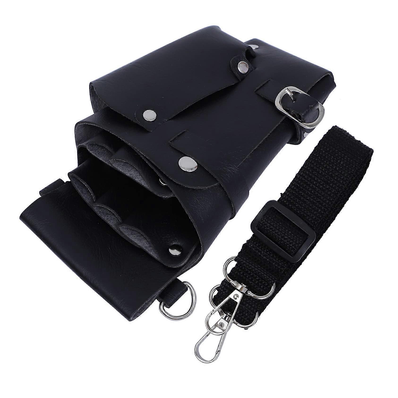 Barber Tool Pouch Leather Waist Bag with MultiPocket Organization for Salon Scissors and Combs