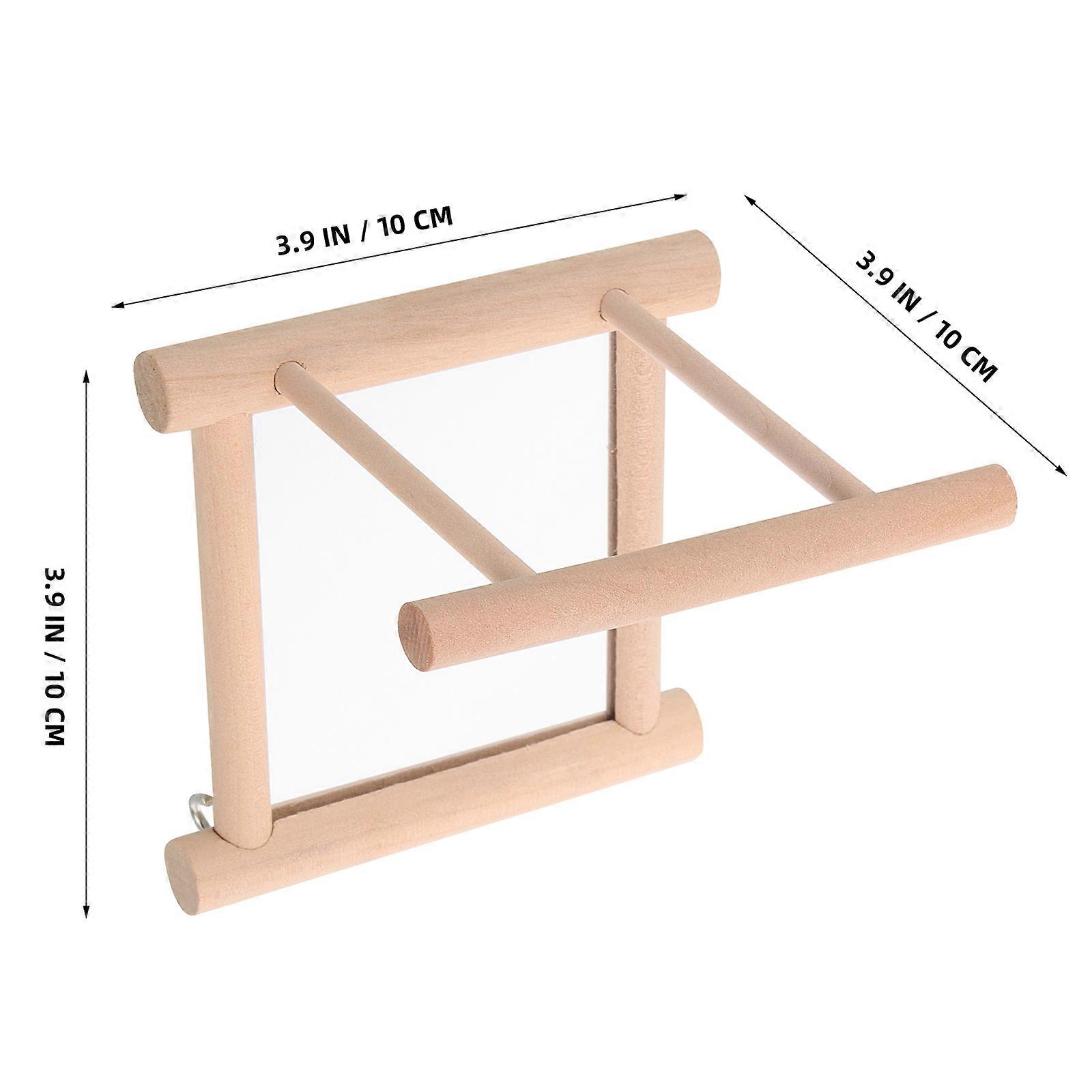 Bird Perch Mirror Stand for Parrot Cage Suitable for Bird Standing