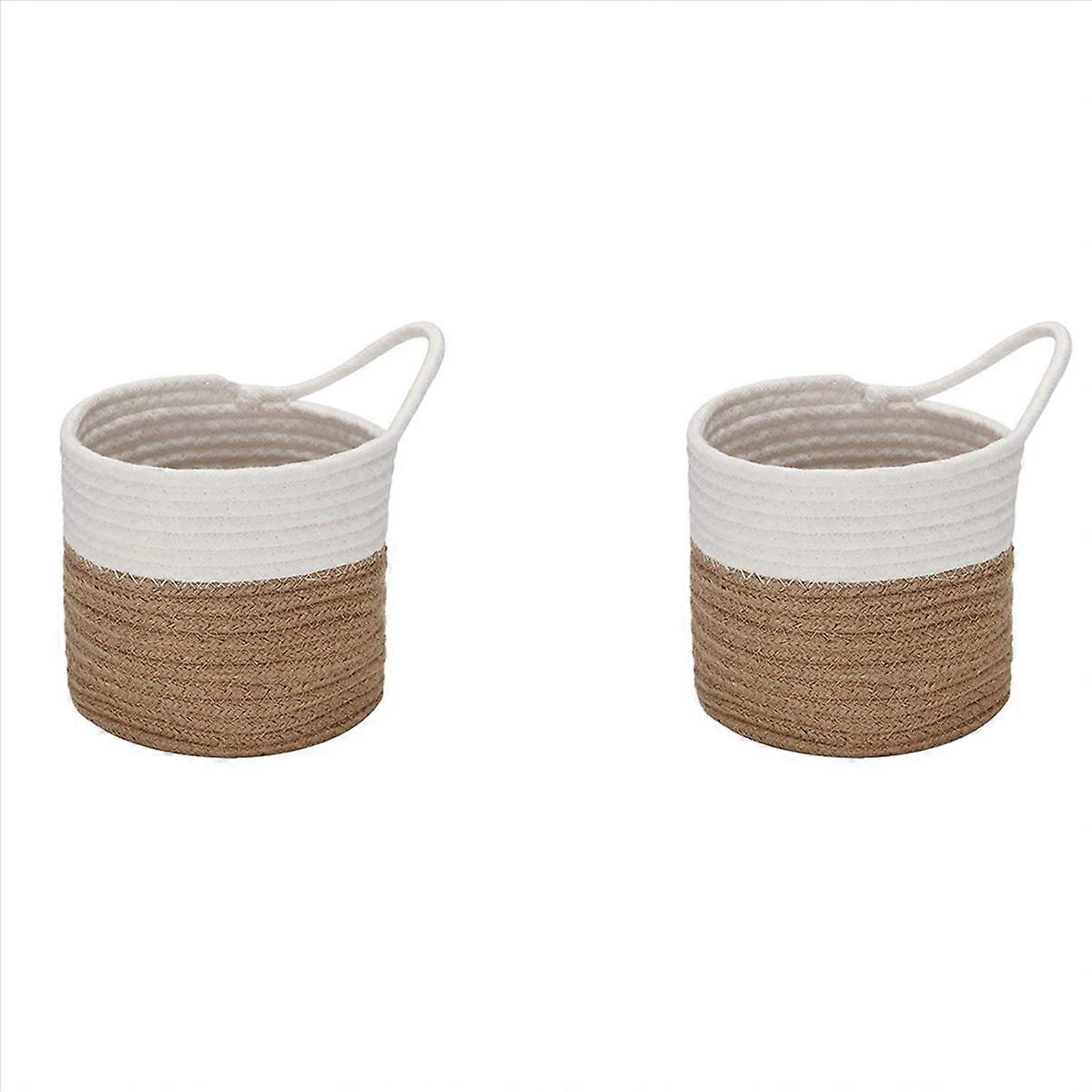 Wall Baskets Small Cotton Rope Baskets Woven Baskets Storage, B