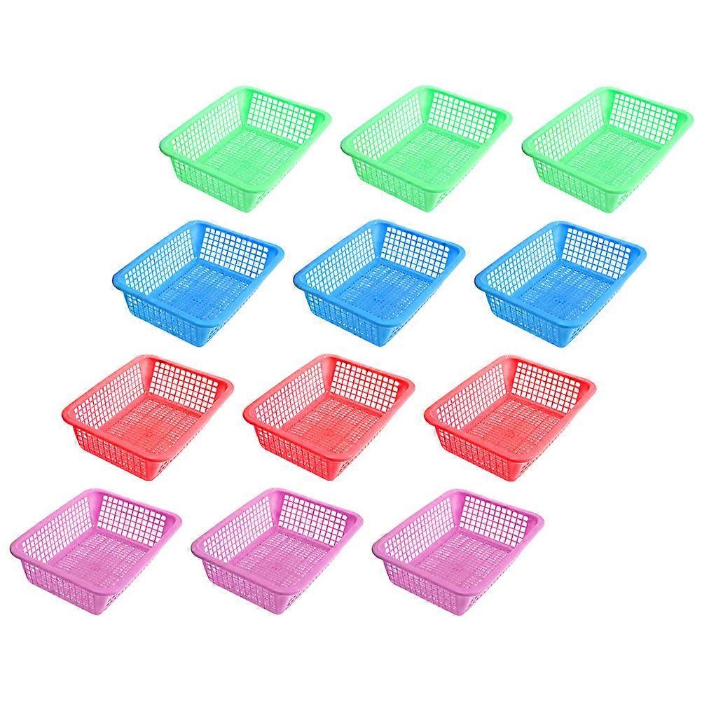 Assorted Color Basket Fruit Basket for Storage 12Pcs Food Baskets