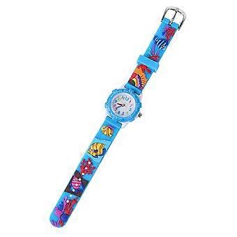 Barnklocka Kreativ armbandsur för barn 1 st Blå tecknad present