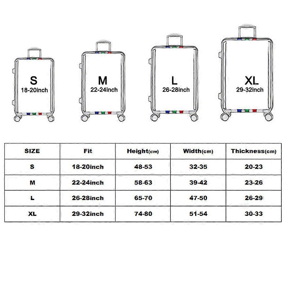 Luggage Case Cover World Map Pattern Travel Suitcase Protector with Two Side Zipper