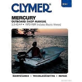 Mercury B721 buitenboordmotor winkel handleiding 3.5-40 H.P., 1972-89 (inclusief elektromotoren)