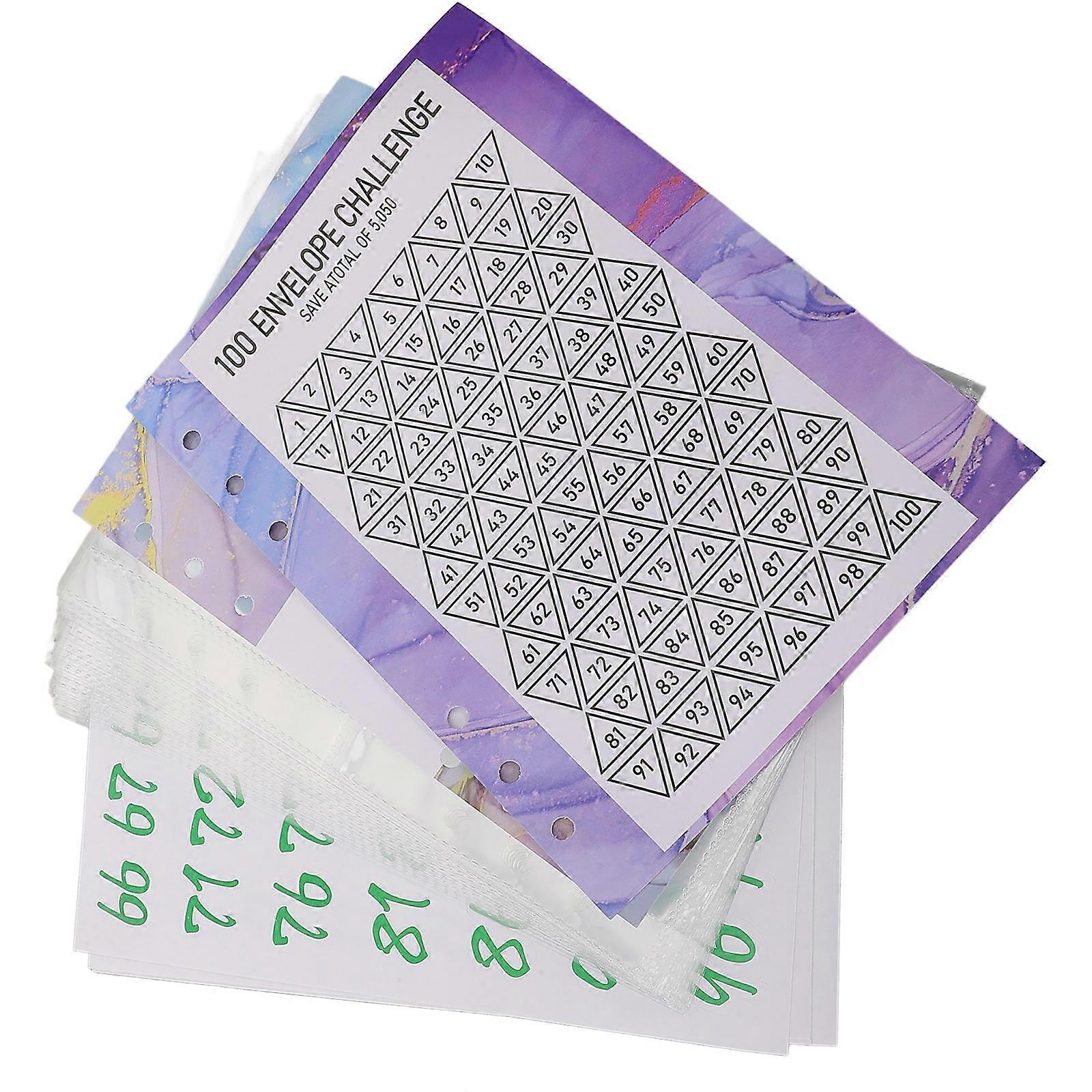 Money Binder Inner Page for Saving Binder Inserts 2Sets Transparent PVC Sheets
