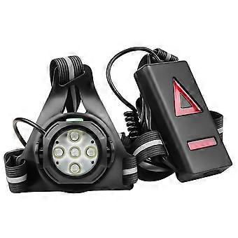 Éclairage de nuit pour vélo, 5 LED rouges, poitrine et avant, rechargeable par USB, étanche IPX4, pour une utilisation en extérieur.