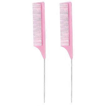 2 pezzi di fibra di carbonio pettine parrucchiere acciaio inossidabile Pintail Pettine