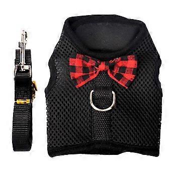 Liten Dyr Kaniner Hamster Vest Sele Gå Myk Bowknot Mesh Bryststropp