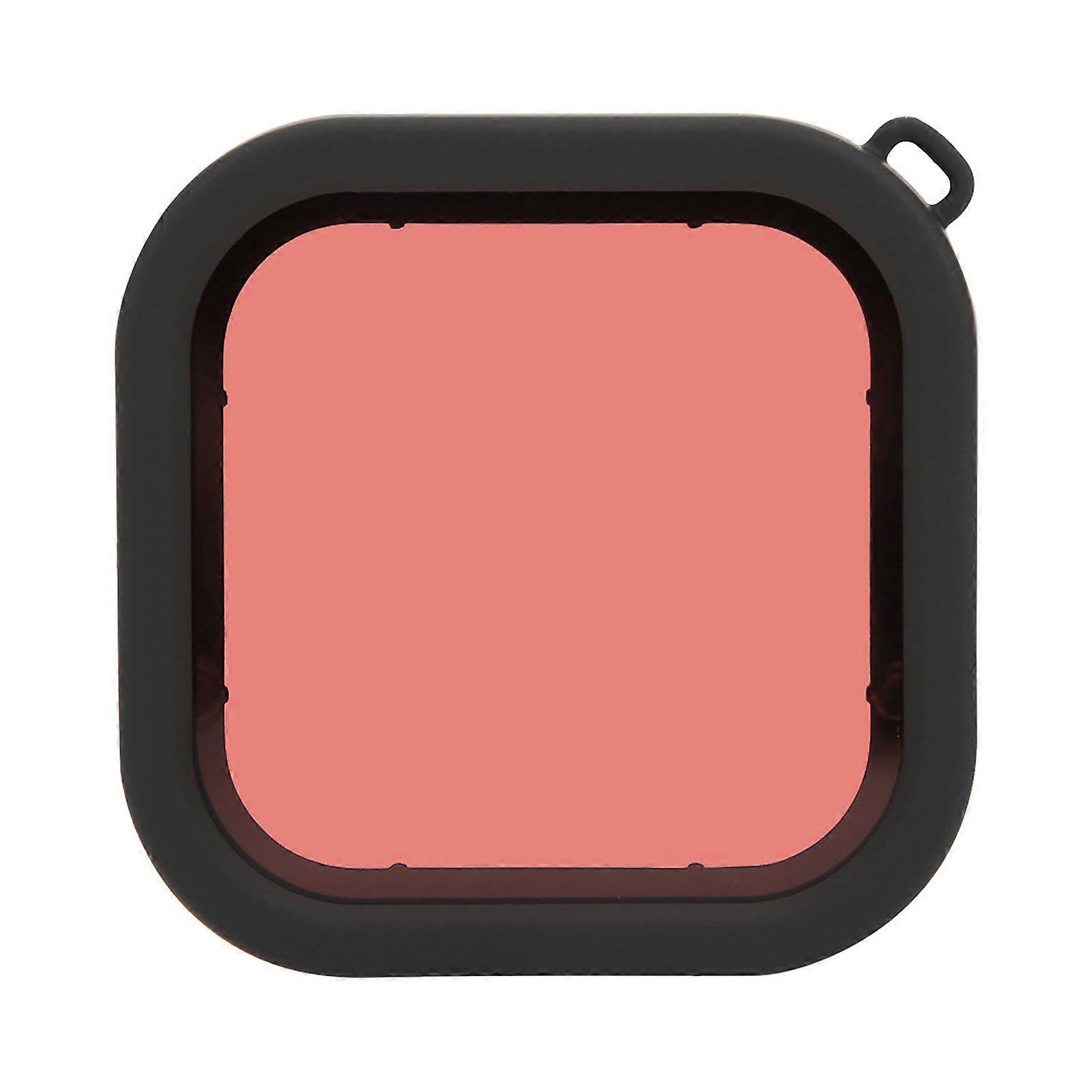 ABS Diving Lens Filter with Rope Compatible With GoPro 8 Action Camera Waterproof Shelllight red