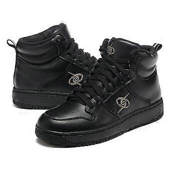 LELINTA Damskie męskie trampki za kostkę, modne, skórzane, na platformie, z grubym paskiem, buty do chodzenia, unisex, wygodne, codzienne, płócienne/PU