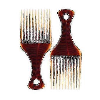 2 Piece Anti-static Afro Comb & Wide Teeth Hair Brush Set for Curly, Kinky Hair - Ideal for Styling Afro Hair