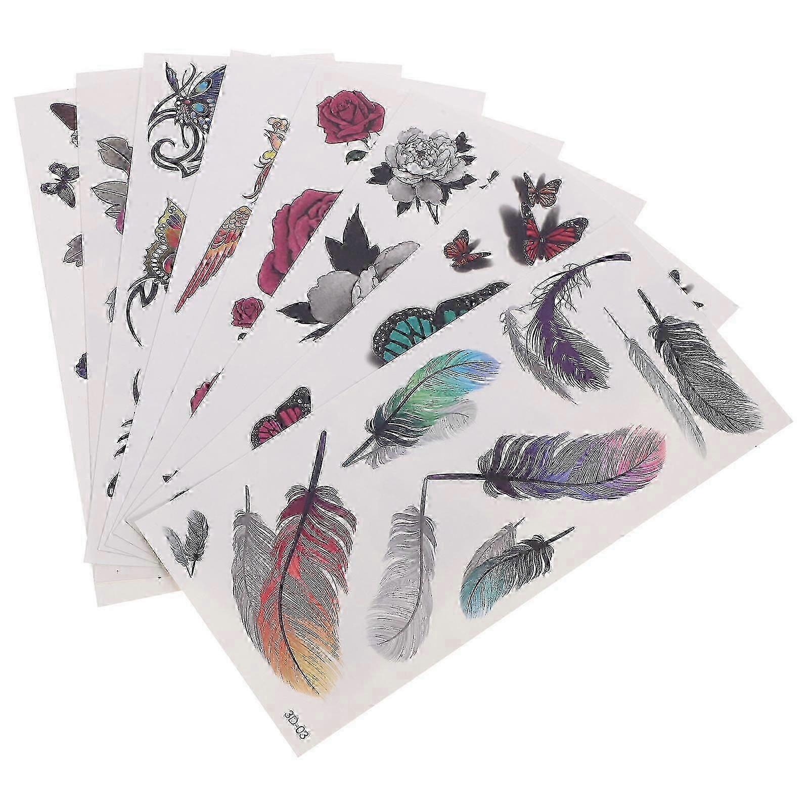 Temporary 16 Sheets Assorted Color Flower Body Stickers