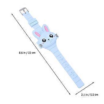 Rabbit Shape Silicone LED Cartoon Watch for Timekeeping Sky-Blue Wristwatch