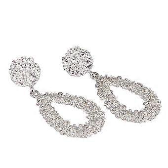 Water Drop Earrings Alloy for Women 1Pair Silver Ear Dangler Jewelry