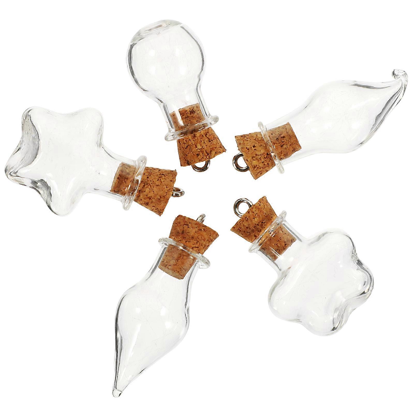 Glass Drift Bottle Delicate Mini Bottle for Storage Use 5Sets