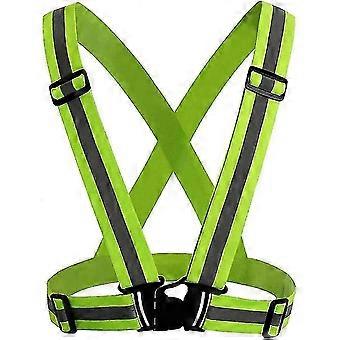Reflective Vest Adjustable Reflective Running Gear Can Be Used For Outdoor Jogging, Cycling, Walking, Motorcycle Riding And Running (1 Piece Gre - W