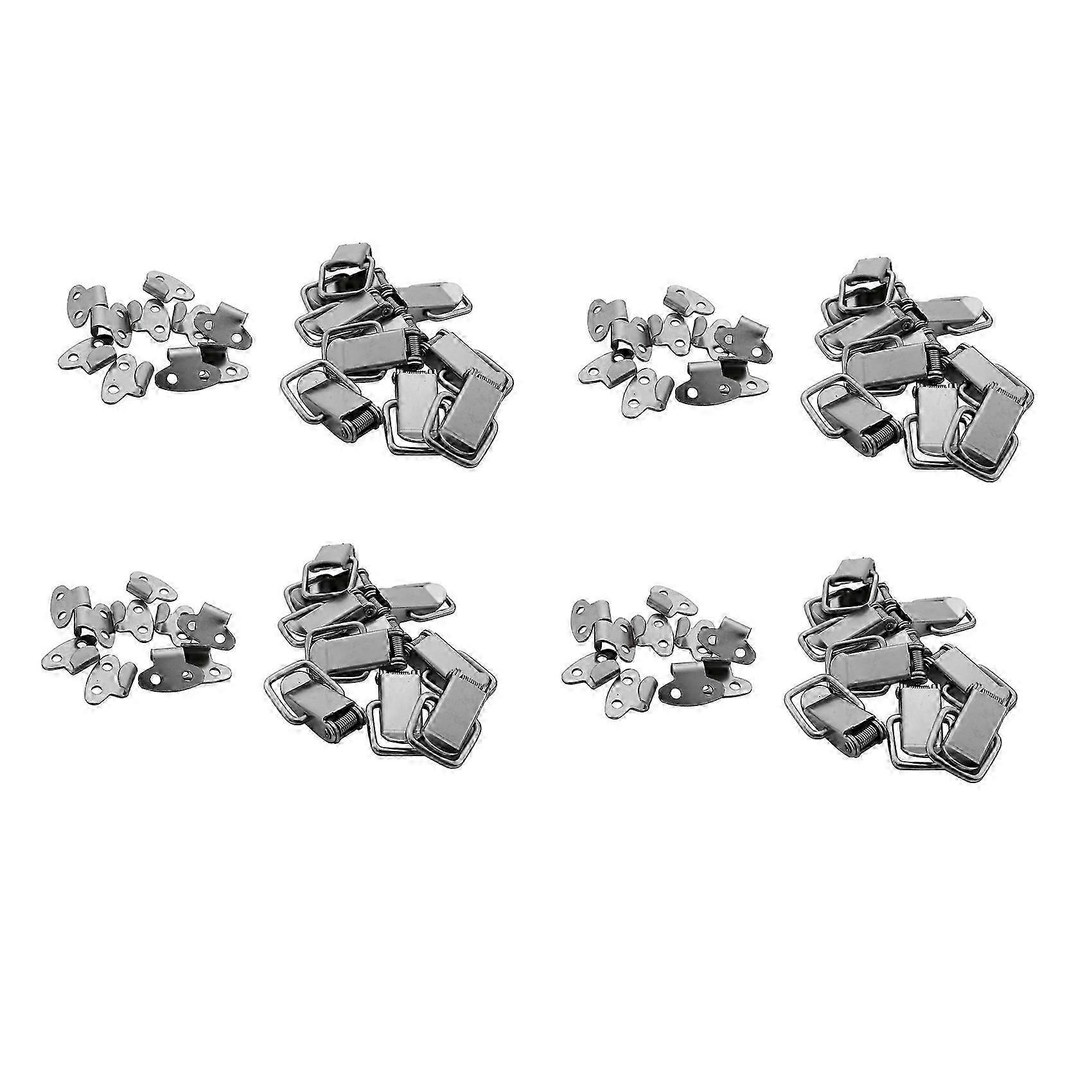 40Pcs Cabinet Spring Loaded Iron Straight Loop Toggle Latch, 45mm Length
