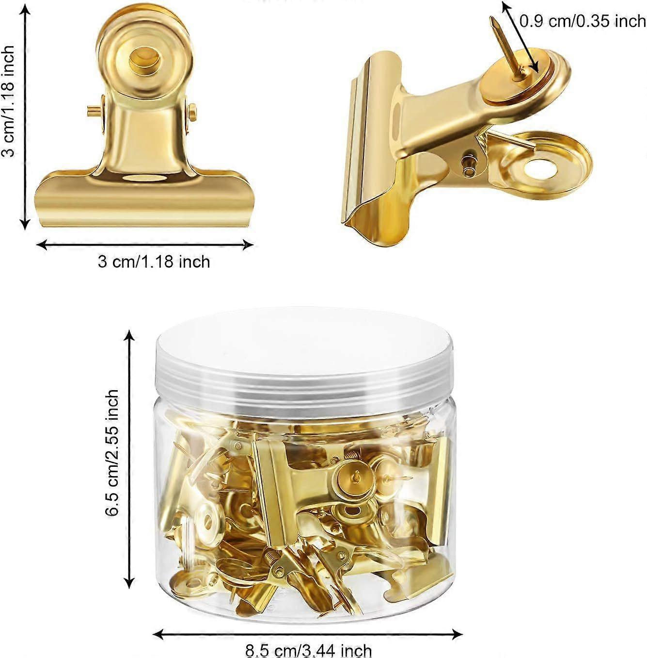 30 thumbtacks with clips, suitable for school artwork, corkboard projects,