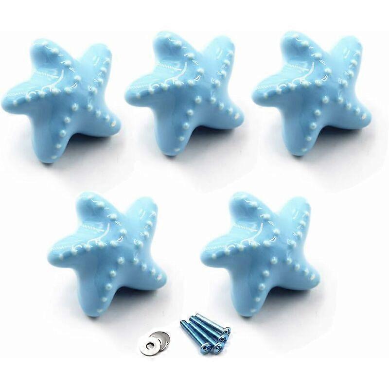 Star Shape Ceramic Cabinet Drawer Knob with Screws