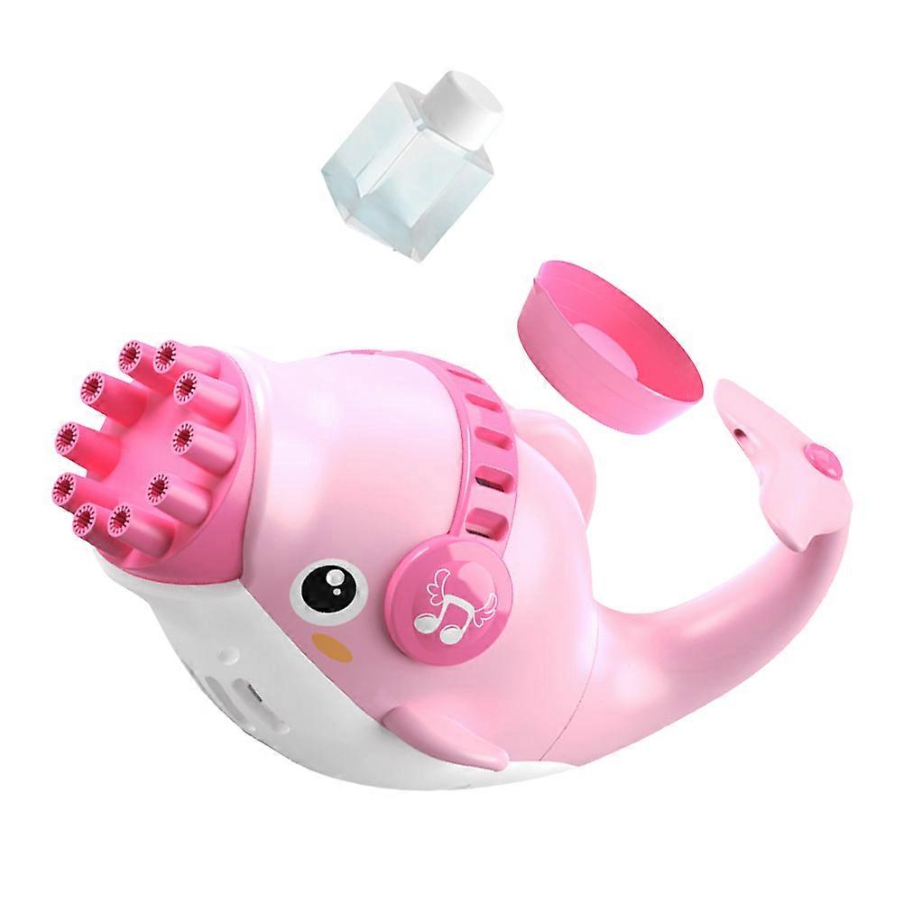 Dolphin Bubble Blower 10-Hole Bubble Machine for Kid Activity 2Sets Pink