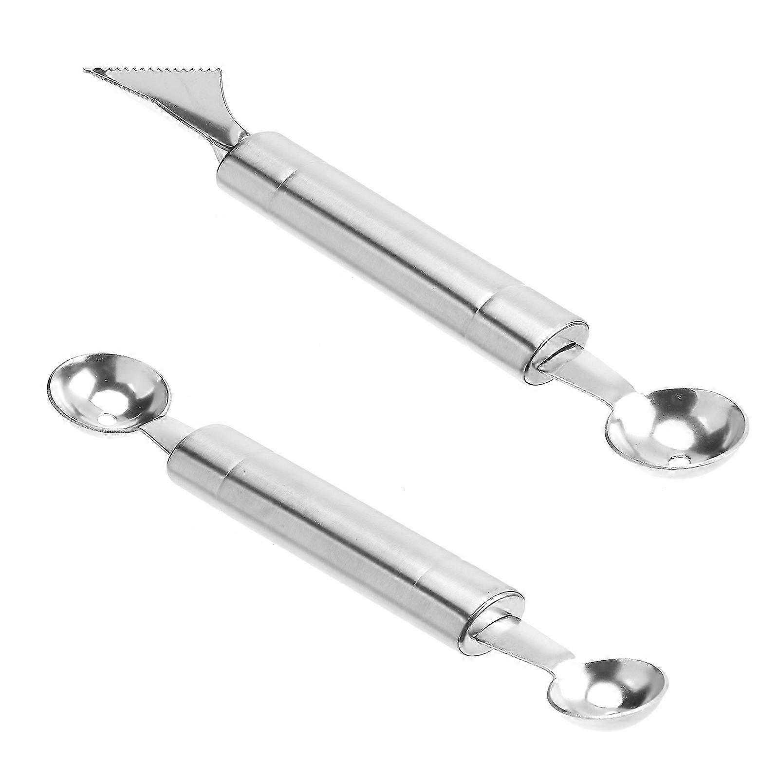 Fruit Scooper Stainless Steel Multifunctional Scoop Tool 2Pcs Set