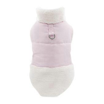 Arnés de peluche rosa para perro, chaleco cálido para mascotas, juego de 3 piezas