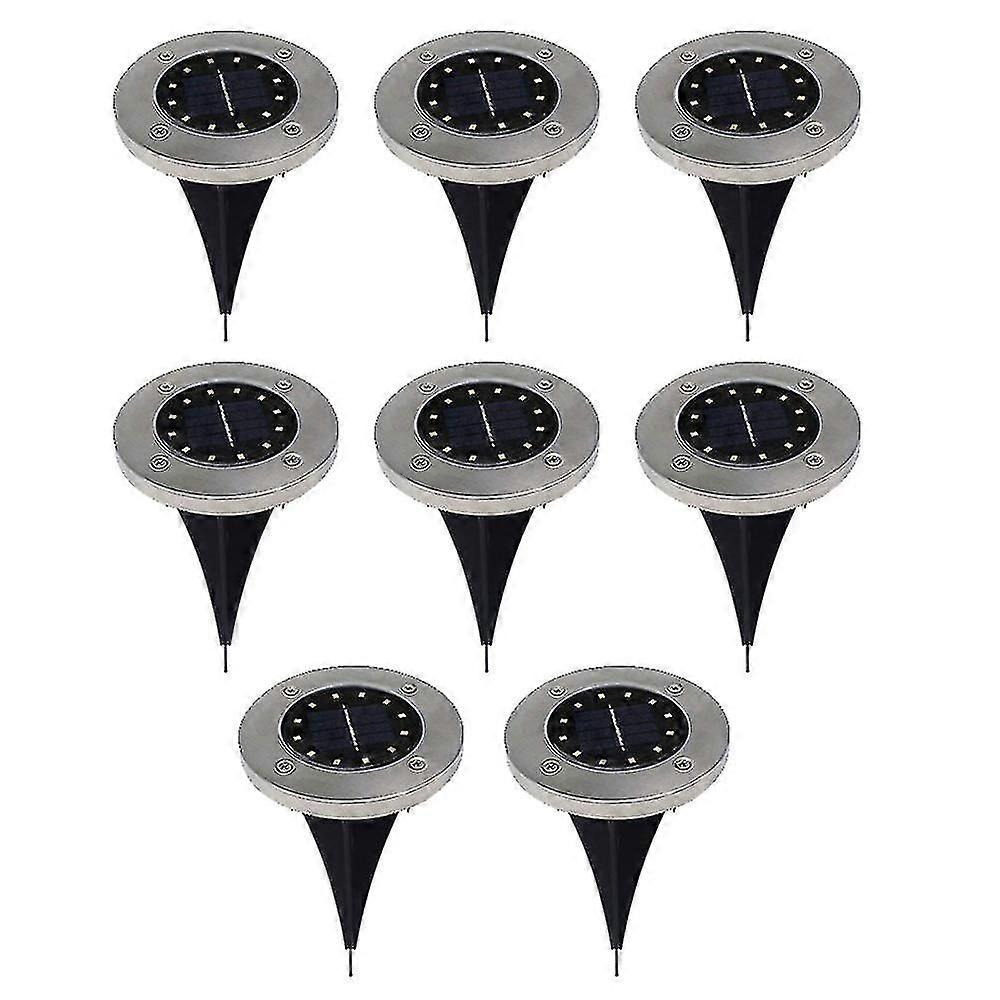 8pcs Solar Ground Light,led Solar Disk Light Outdoor Waterproof