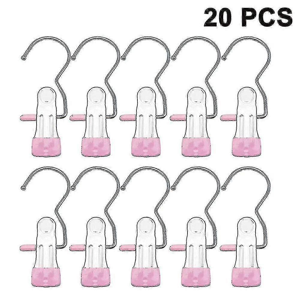20pcs Portable Laundry Hook Boot Clips Placard Organizer