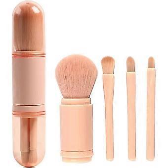 Makeup Brush Set,portable 4 In 1 Telescopic Makeup Brush With Makeup Brush Cleaner Box, Mini Makeup Brushes For Foundation Face Eye Makeup-travel-col