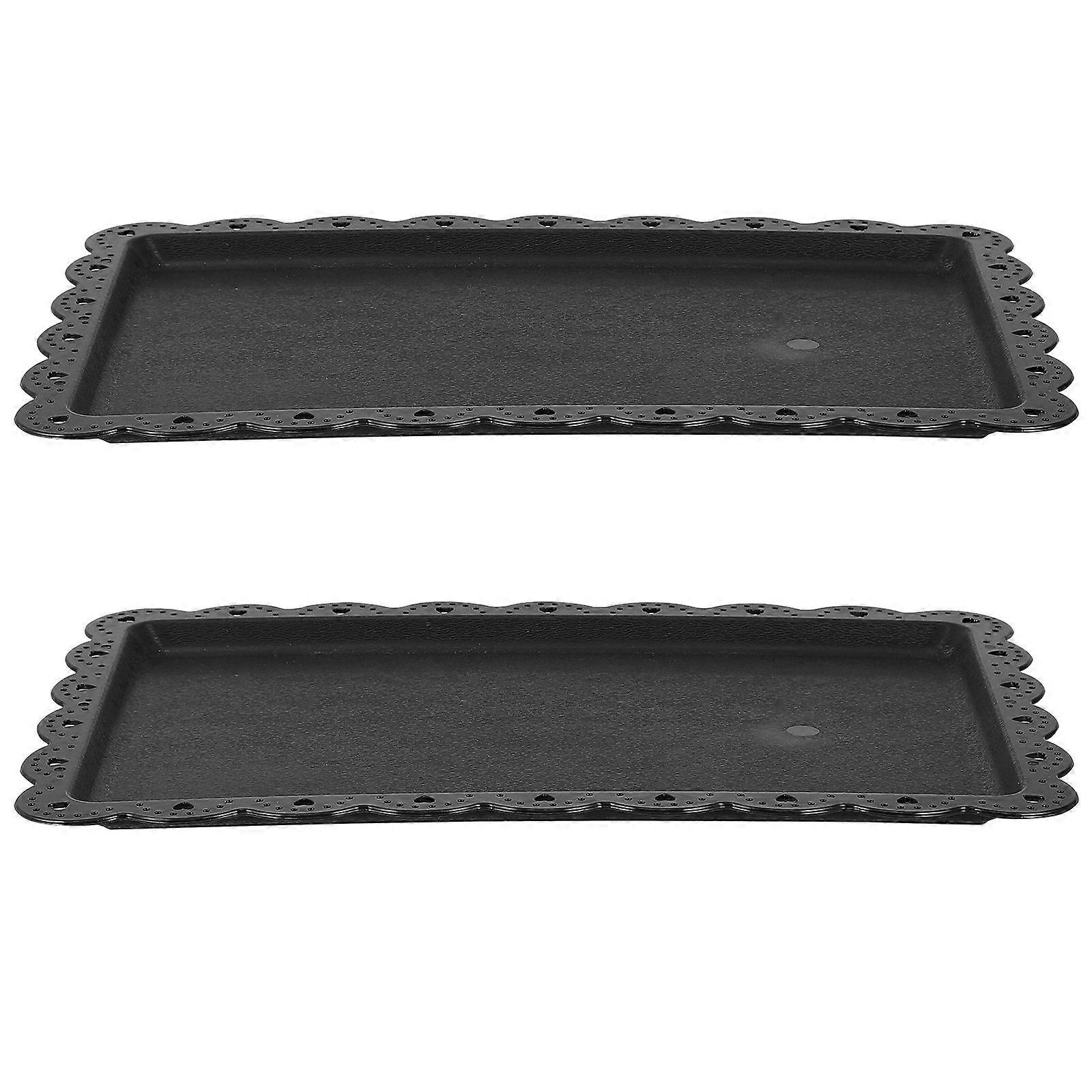 Black Rectangular Plate Cake Tray for Storage 6Pcs Multi-Purpose Serving Tray