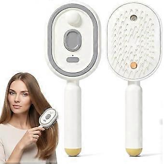Peine de masaje eléctrico superior con cojín de aire, cepillo de vapor desenredante recargable 3 en 1 antiestático, autolimpiante para el cabello y el cuero cabelludo con aceite esencial.