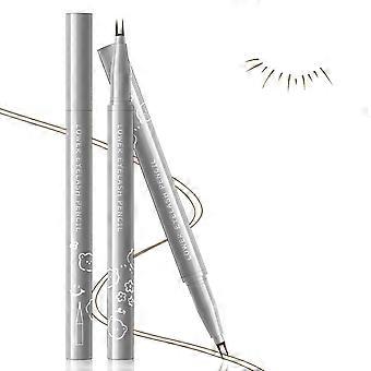 Waterproof Dual Tip Eyeliner Pen for Natural 3D Lash Effect and Anti-Smudge Makeup, Brown 2PCS