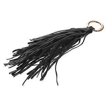 Mode Auto Anhänger Schlüsselanhänger Frauen Handtasche Schlüsselanhänger Ring Halter Charme Pu Leder Quasten Tasche Zubehör (Schwarz)