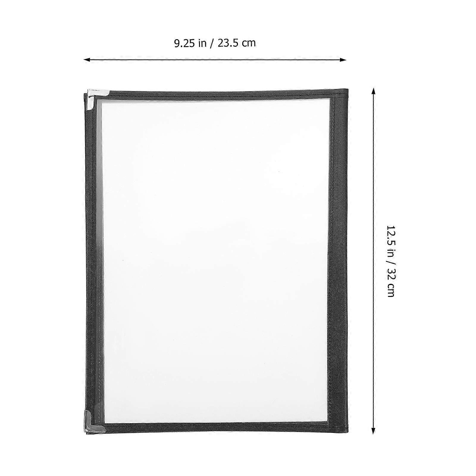 PVC Binder Menu Cover for Menu Storage Transparent 1Pcs