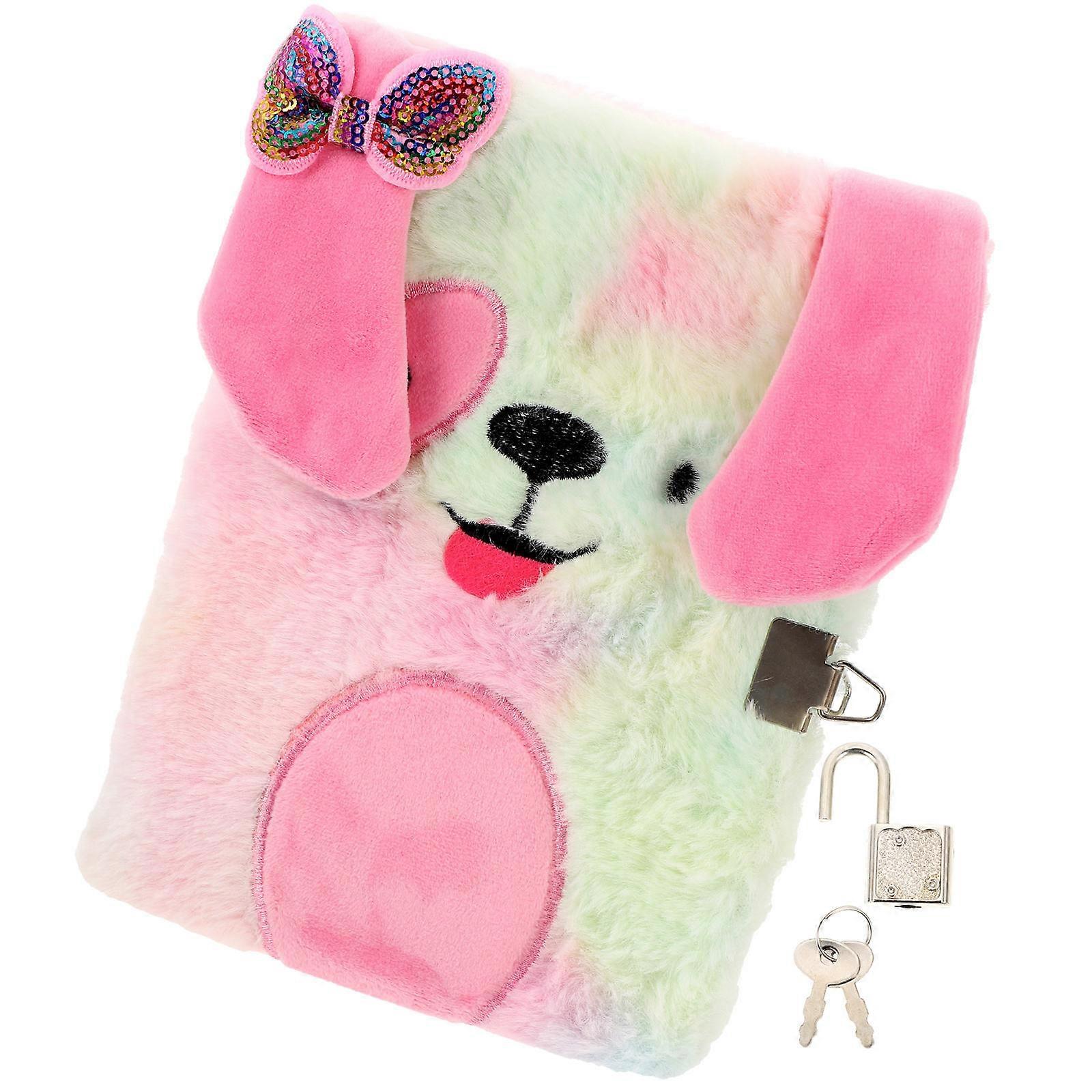 Lockable Plush Diary Notebook for Writing Colorful Plush Cover