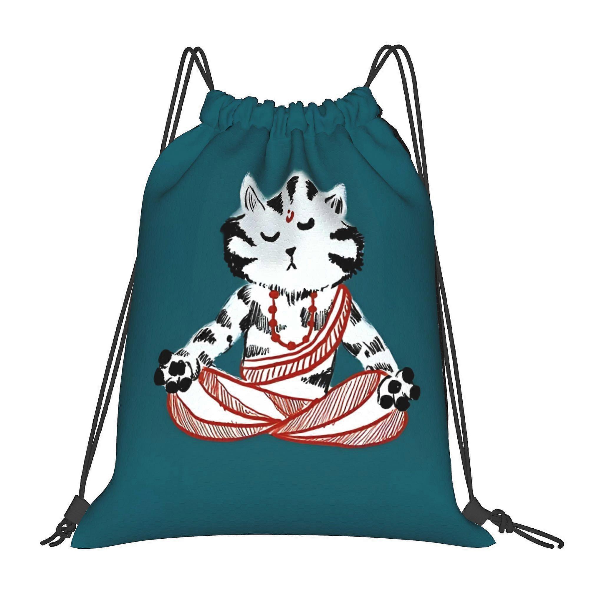 Meditating Yogi Drawstring Backpack-Cqazw