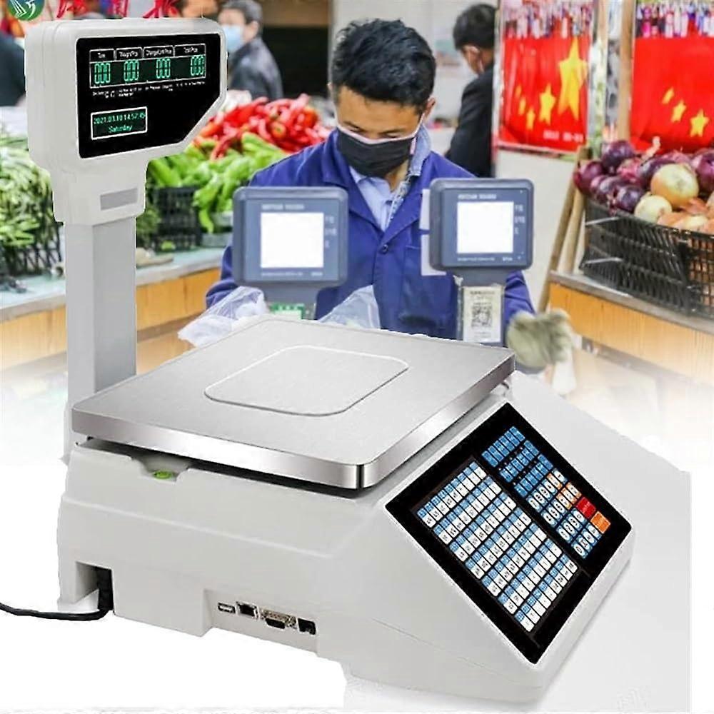 Digital  Computing Scale with DualSided Display, Thermal Label Printer, Retail Barcode Scale Compatible with Cash Drawer
