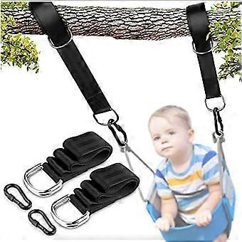 Tree Swing Straps Hanging Kit with 2 Pcs Carabiners, Swivel Strong Stainless Hook and Carry Bag, Adjustable Hammock Straps,1.5M