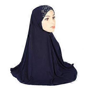 Classic Hijab with Crystal Bead Accent, Prayer Headscarf, Multi-Color, Women