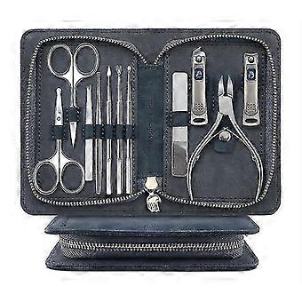 Exclusive 11-piece Manicure/pedicure/nail Care Set/pouch, High Quality Made In China, Black