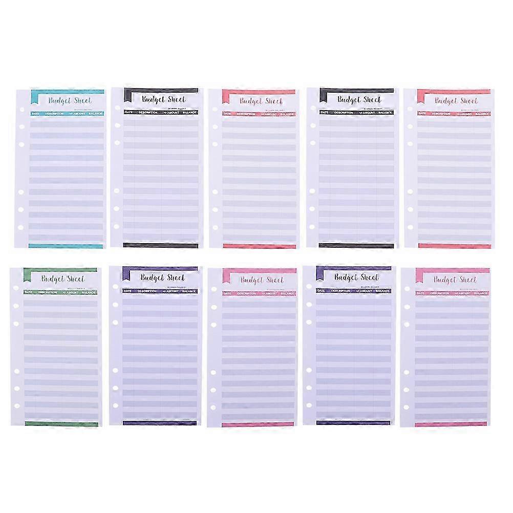 40Pcs Binder Budget Sheets Expense Budget Sheets compatible with Personal Use (Assorted Color)